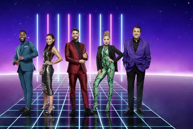 The Masked Singer will return to our screens soon.
Pictured: (L-R) Mo Gilligan, Davina McCall, Joel Dommett, Rita Ora and Jonathan Ross. Picture: ©ITV