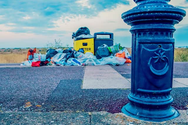 Overflowing bins in Southsea. June 26. Picture: Ade Whitehill