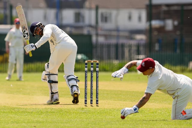 Rakesh Janardhanan batting for Kerala 2nds against Portsmouth & Southsea 3rds. Picture: Keith Woodland (270521-201)
