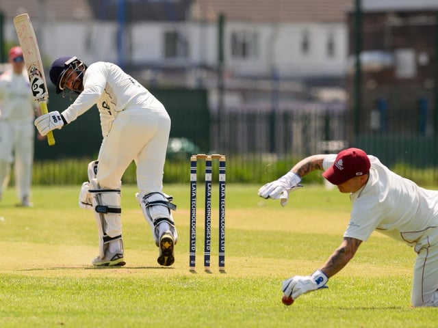 Rakesh Janardhanan batting for Kerala 2nds against Portsmouth & Southsea 3rds. Picture: Keith Woodland (270521-201)