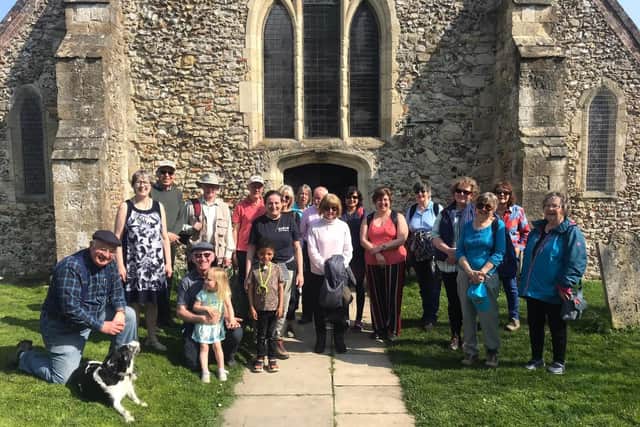 Parishioners take part in the CAFOD Walk Against Hunger walk. 