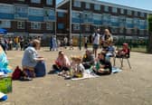 Revellers at the Somers Town May Fayre