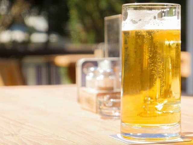 Cold beer in the sun