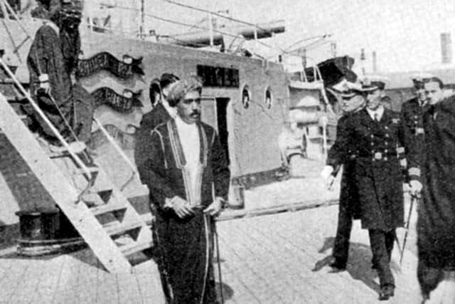 In September 1928 the Sultan of Muscat visited Portsmouth and HMS Tiger. Picture: Portsmouth News archive.