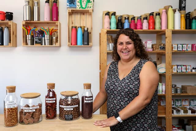 Nina Goodall at All Good Things, Shedfield. The Zero waste shop provides an alternative to the perceived over packaging found in supermarketsPicture: Chris Moorhouse    (050820-56)