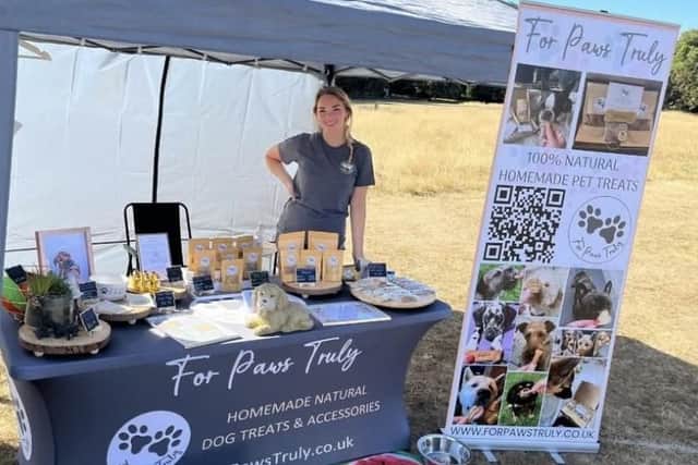 Owner of For Paws Truly, Chloe Wheeler, which has been shortlisted in the UK’s funniest small business name competition.