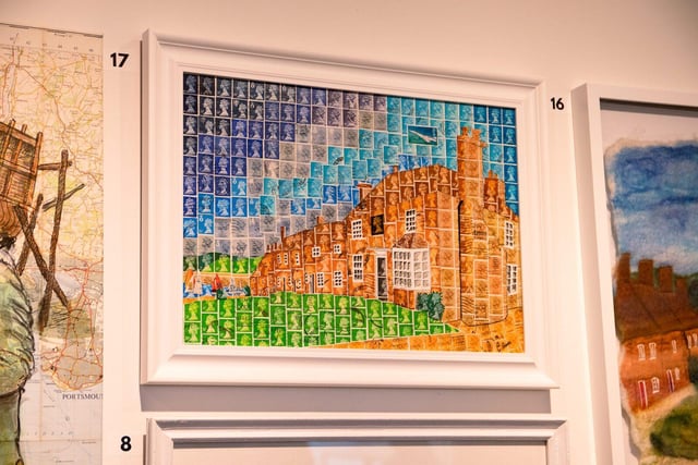 Stamp montage in The Art of Buckler's Hard exhibition