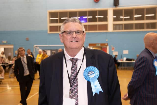 Stephen Ingram, the former director of Eco House Solutions, which has gone bust. He is pictured after being elected a Conservative councillor for Fareham South with 608 votes in May last year 
Picture: Alex Shute