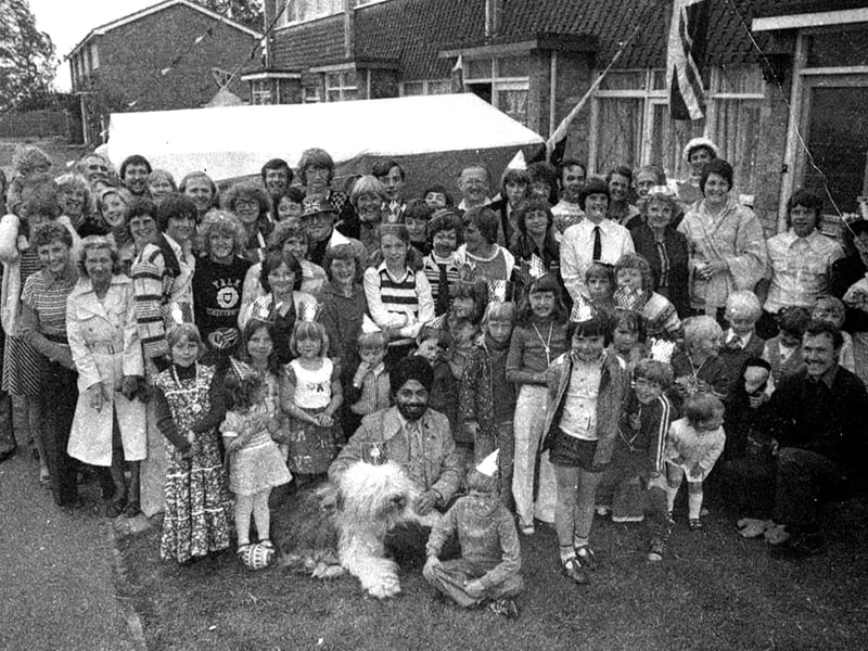 Neighbours and friends mark the Silver Jubilee at The Saltings, Farlington, in 1977.