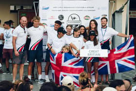 Caven Bull, second left, with the rest of the Team GB squad at this week's opening ceremony in Hungary