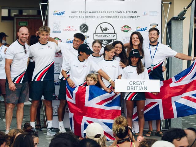 Caven Bull, second left, with the rest of the Team GB squad at this week's opening ceremony in Hungary