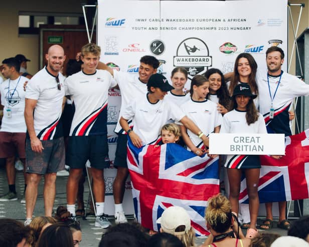 Caven Bull, second left, with the rest of the Team GB squad at this week's opening ceremony in Hungary