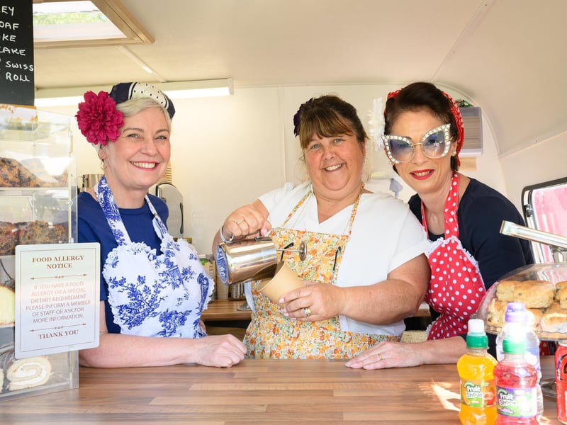 Louise, Leanne and Donna at the servery of Luckots Coffee Caravan at Party in the Park.Picture: Keith Woodland (270721-36)