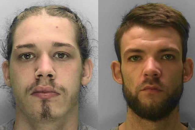 Bobby Smith, left, and Daryl Richardson, right, have been jailed for life for the murder of Muhammed Jassey. Picture: Sussex Police