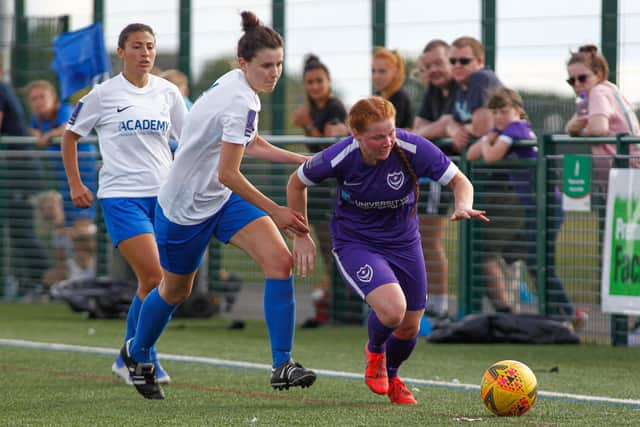 Action from Portsmouth's 8-0 win over Enfield Town. Picture: Jordan Hampton