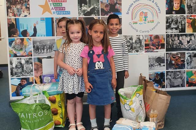 Bramble Infant School and Nursery offer donations to Portsmouth Helps Ukraine.