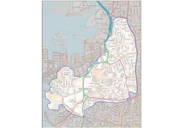 The proposed clean air zone for Portsmouth that will operate from November this year. Picture: Portsmouth City Council