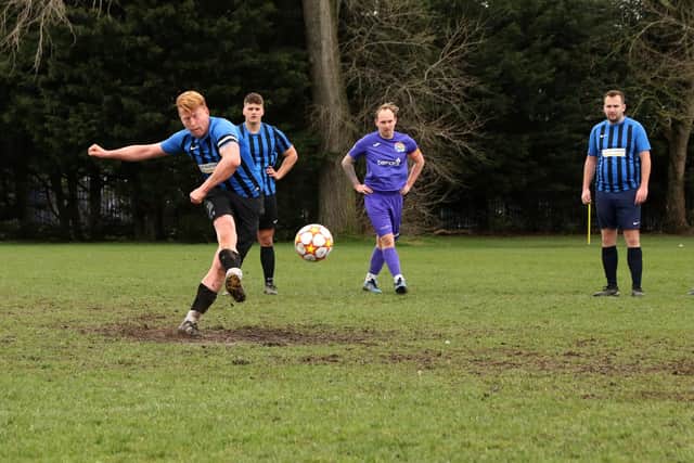 Lakeside Refit convert a penalty during their 10-2 Division 4 win against FFC. Picture: Kevin Shipp
