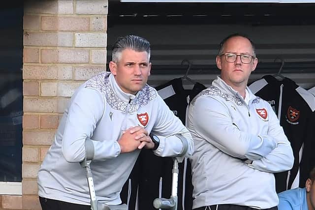 AFC Portchester assistant manager Gavin Spurway, left. Picture: Neil Marshall
