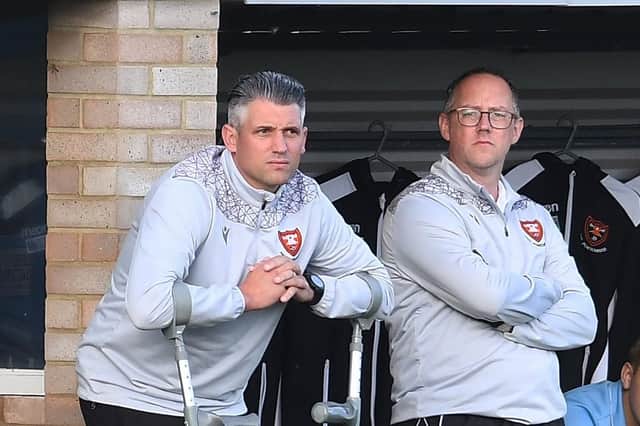 AFC Portchester assistant manager Gavin Spurway, left. Picture: Neil Marshall