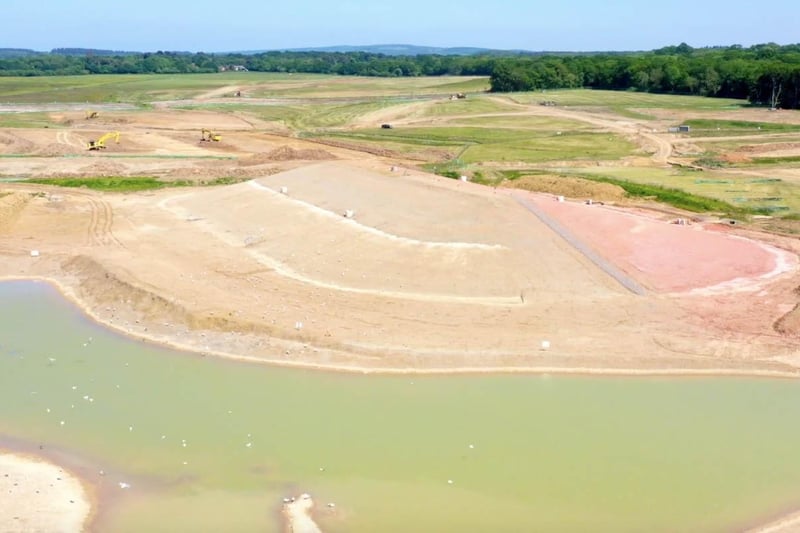 Drone footage of the ongoing work to create the new reservoir at Havant Thicket