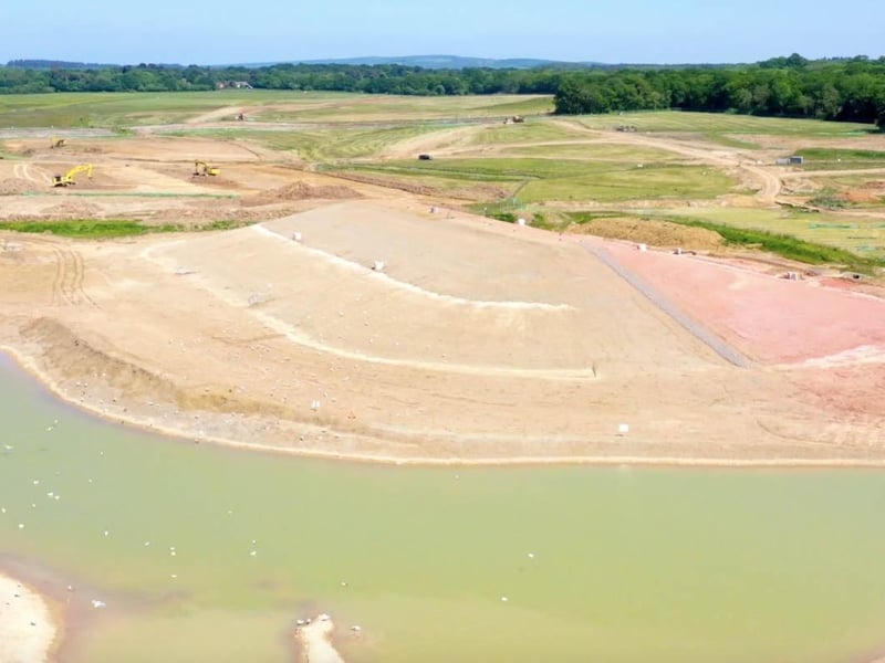Drone footage of the ongoing work to create the new reservoir at Havant Thicket