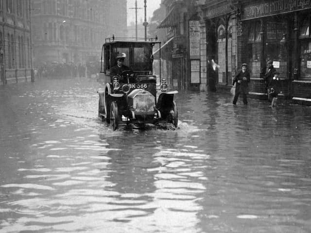 Commercial Road, Portsmouth, flooded after a rainstorm in 1911