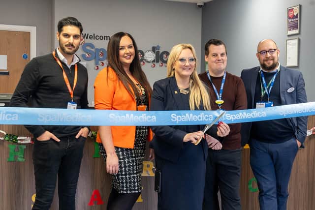 From left to right: Ankit Kotecha (Hospital Director), Emily Heath (Area Manager), Amanda Martin MP, Clive Shepherd-Wraight (Hospital Manager) and Tom Fellows (Head of Policy and Value Proposition)