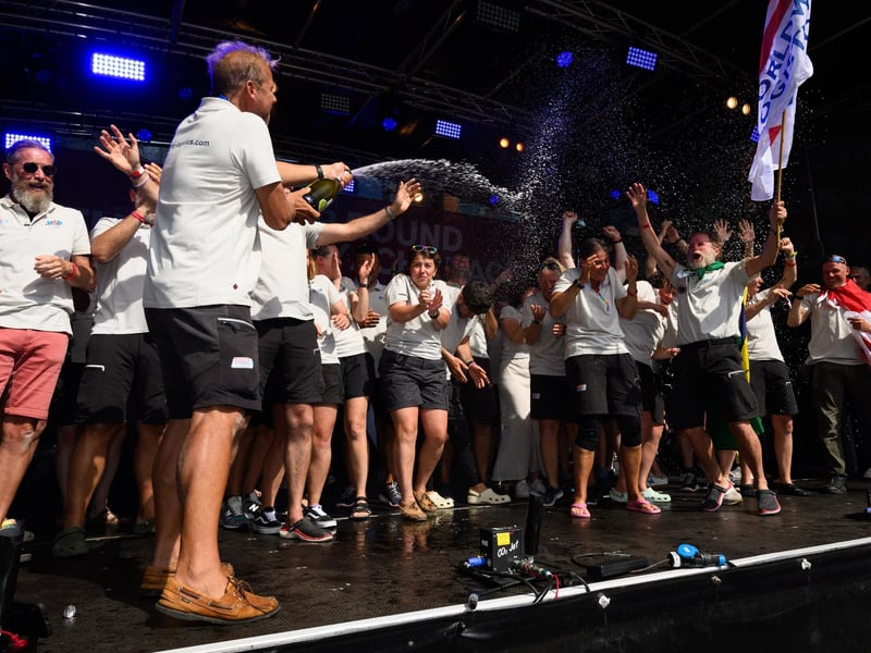 The PSP team have their moment on the stage.Picture: Keith Woodland (270721-155)