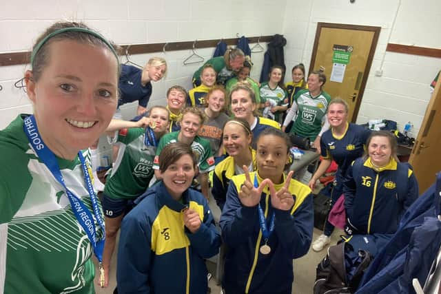 A dressing room selfie after Moneyfields had won the Southern Region Subsidiary Cup at Abingdon.