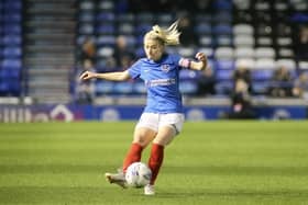 Pompey Women captain Danielle Rowe scored an unfortunate own-goal against arch-rivals Southampton FC Women. Picture: Kieron Louloudis
