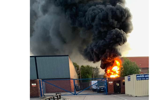 Charlotte Harry, 28, was horrified to see a fire in the retail park on Southampton Road, Fareham, so close to her house.