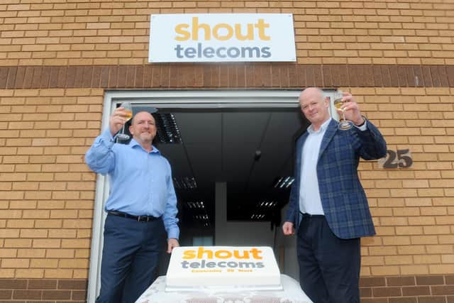Founders and directors of Shout Telecoms Alan Francis and David Thorne.

Picture: Sarah Standing (190221-3205)