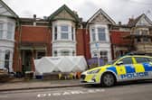 The scene in Wadham Road following the murder of Samantha Murphy.