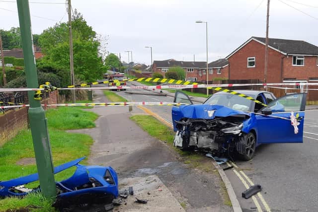A woman in her 40's has been arrested on suspicion of drug driving after colliding with a telegraph pole in Hampshire. 
Picture credit: Hampshire and Isle of Wight Constabulary