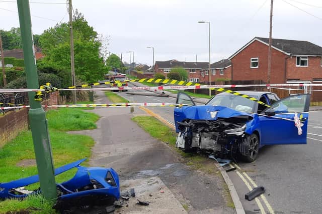 A woman in her 40's has been arrested on suspicion of drug driving after colliding with a telegraph pole in Hampshire.
Picture credit: Hampshire and Isle of Wight Constabulary
