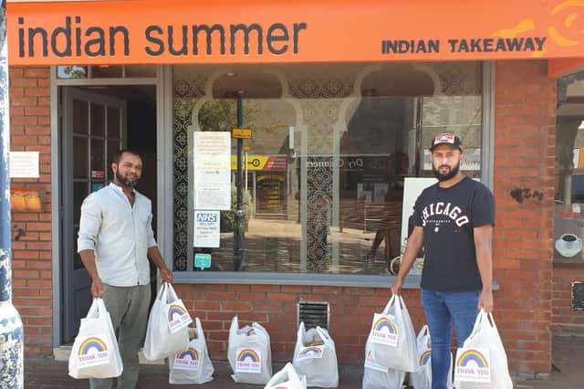 Jakir Hussain (left) and Saif Rahman of Indian Summer takeaway in Park Gate donated food to homeless people through Helping Hands Portsmouth as part of Eid al-Adha