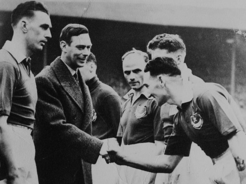Lewis Morgan meeting King George VI at the FA Cup final in 1939.Picture: Courtesy of Bill and Betty Morgan