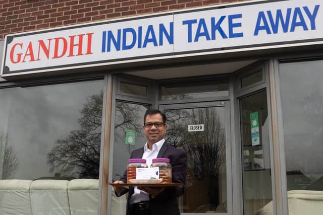 Abu-Suyeb Tanzam pictured outside Gandhi Indian Takeaway in Anjou Crescent, Fareham.
Picture: Keith Woodland (22022020-2)