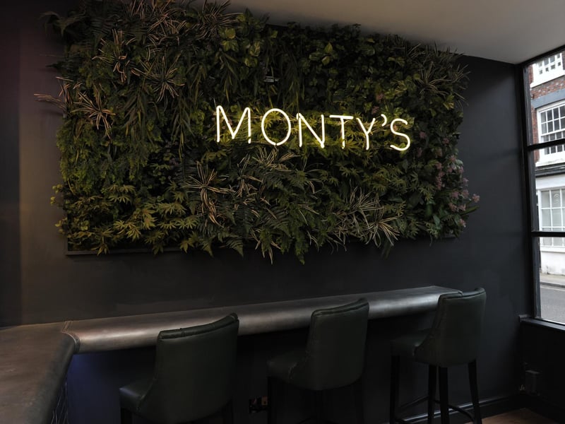 Monty's in Castle Road, Southsea, is a stylish and slick looking bar with some beautiful interior finishes including the feature wall created out of fake plants and flowers which is a perfect photo opportunity.