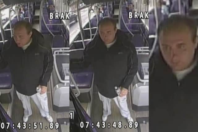 Winchester Crown Court was shown CCTV footage of murder accused Brendan Rowan-Davies on a bus in Gosport. The 29-year-old, of Trinity Close, Gosport, murdered mum-of-three Kelly-Anne Case, 27, and then set fire to her home in Grange Crescent, Gosport, on July 30 in 2019. Picture: Hampshire police