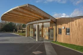 The entrance to The Oaks Crematorium in Havant