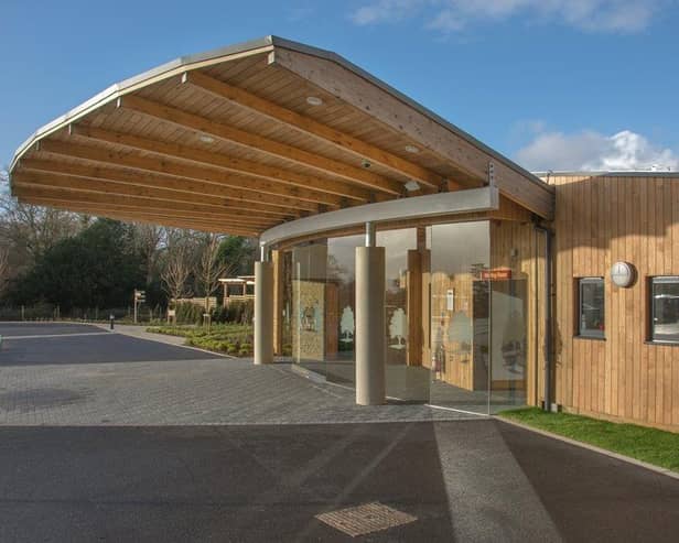 The entrance to The Oaks Crematorium in Havant