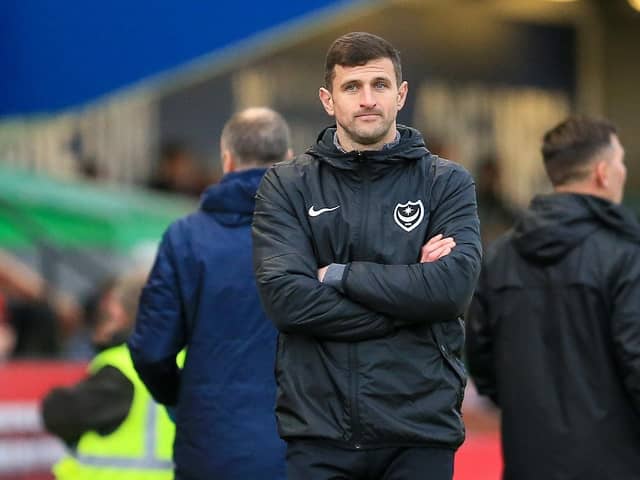 John Mousinho has still to meet one member of his Pompey squad - Haji Mnoga. Picture: Jez Tighe/ProSportsImages