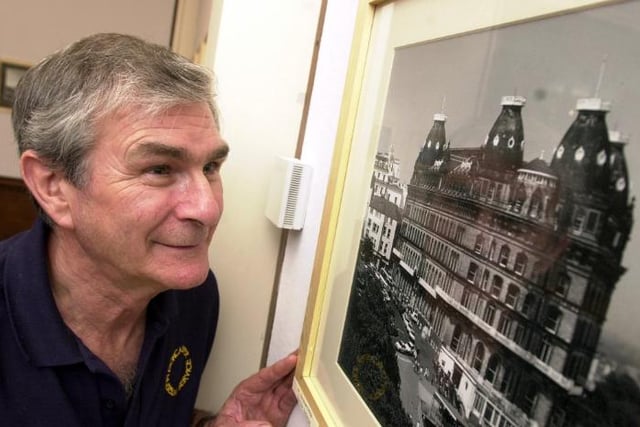 Terry Smithstone admiring a piece of art on display at the Doncaster Museum in December, 2001.
