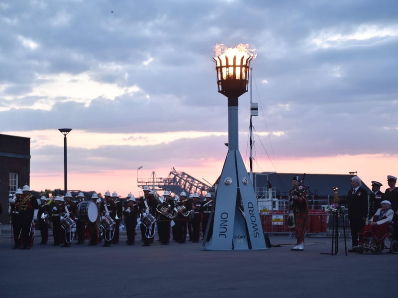 The beacons just after they have been lit