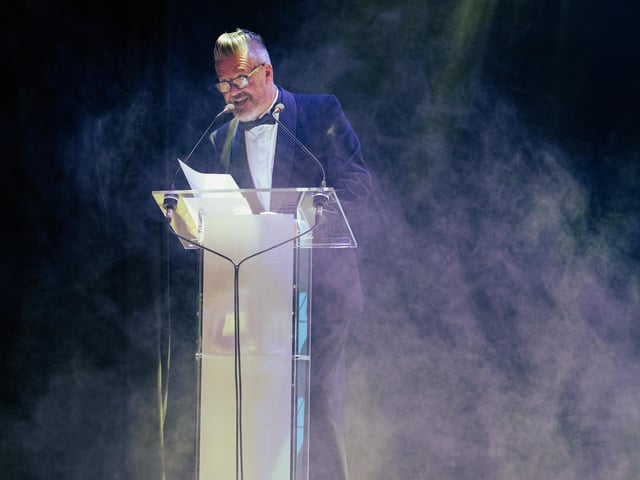 Mark Collins hosting The News Business Excellence Awards 2025    Picture: Keith Woodland (270321-26)