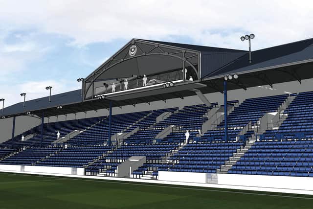 Work on a new-look South Stand will begin in April. Picture: Portsmouth FC