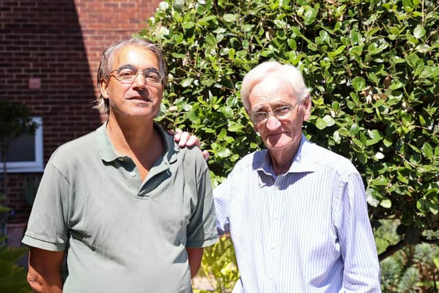 David Denison and his partner, Simon Martin. Picture: Alex Shute