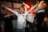 England fans pictured at the Artillery Arms in Portsmouth, UK, watching England play on TV in the Semi-finals at Wembley. Pictured are fans enjoying the night. Picture: Sam Stephenson